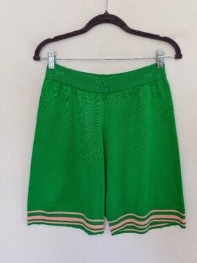 IVY STOREHOUSE Women’s XL Green Pink Stripes Knit Sweater Shorts